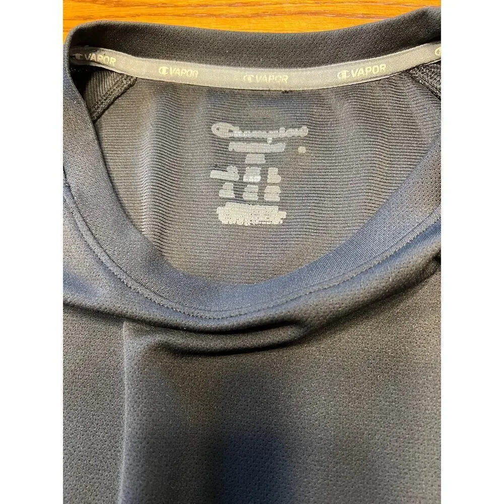 Champion Vapor crewneck short sleeve black knit T-shirt, men's 2XL - Picture 3 of 6